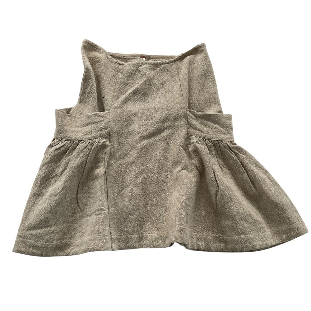Free People Stansbury Midi Skirt Sz 8 Beige Lagenlook Boho Hippie Modern Rustic